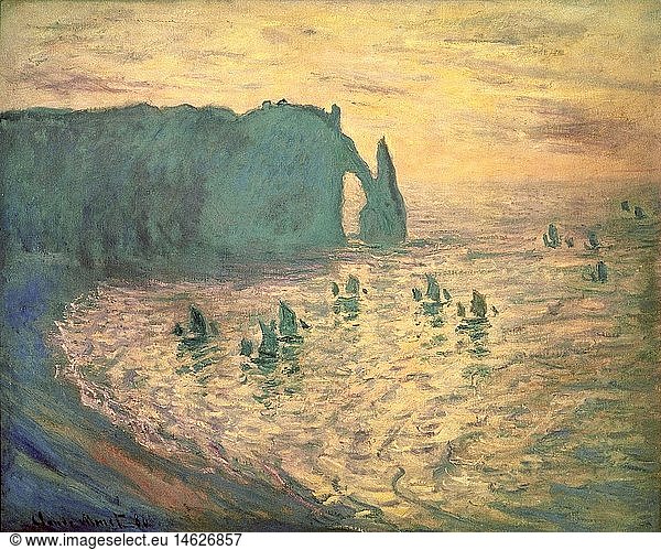 fine arts fine arts, Monet, Claude (1840 - 1926), painting, 'The Cliffs ...