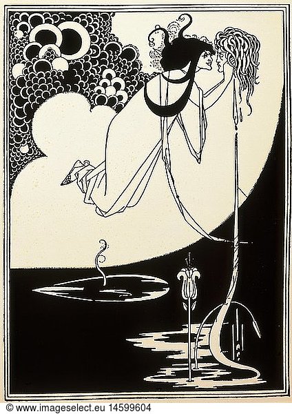 fine arts  Beardsley  Aubrey (1872 - 1898)  print  'Die Apotheose'  illustration for the play 'Salome' by Oscar Wilde  England  published in 1893