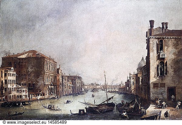 fine arts  Canale  Giovanni Antonio  called Canaletto  (1697 - 1768)  painting  'Rio dei Mendicanti looking south'  circa 1725  oil on canvas  69 5 cm x 97 5 cm  Picture Gallery  Dresden
