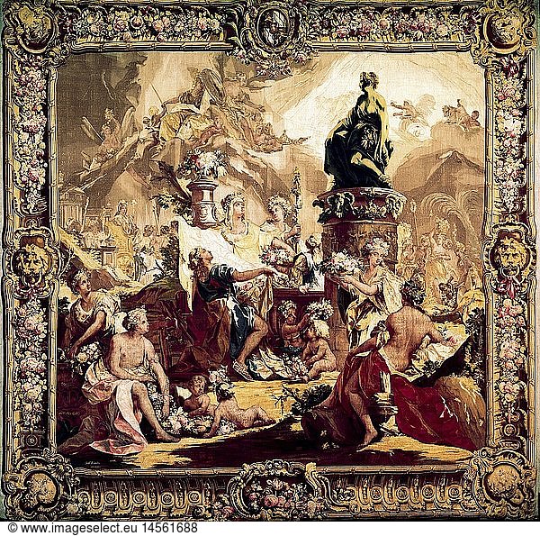 fine arts  carpets and fabrics  tapestry  pagan festival  after Christian Wink (1738 - 1797)  Bavarian National Museum  Munich