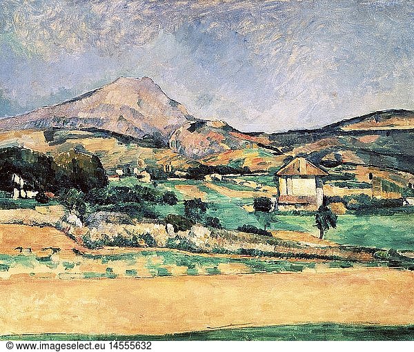 fine arts  Cezanne  Paul  (1839 - 1906)  painting  'La Montagne Sainte-Victoire'  ('view at Mont Sainte-Victoire')  1882 / 1885  Pushkin Museum  Moscow