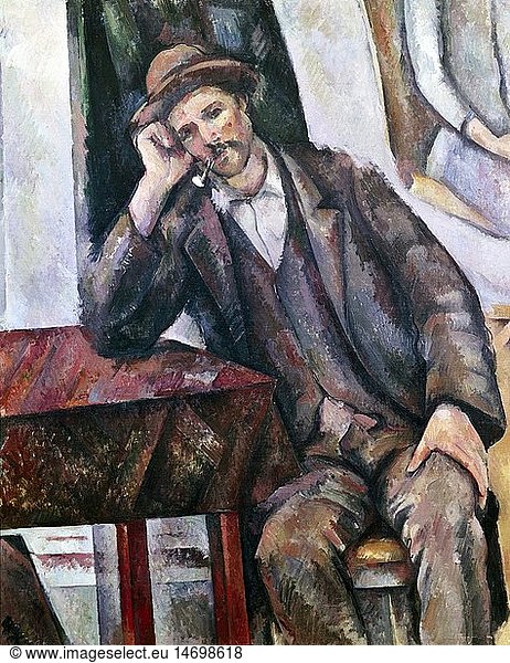 fine arts  Cezanne  Paul  (1839 - 1906)  painting  'man with pipe'  1895 - 1900  oil on canvas  91 cm x 72 cm  Pushkin Museum  Moscow