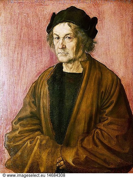 fine arts  DÃ¼rer  Albrecht  (1471 - 1528)  painting  'Bildnis des Vaters'  ('The painter `s father')  1497  oil on lime panel  51 cm x 40 3 cm  National Gallery  London
