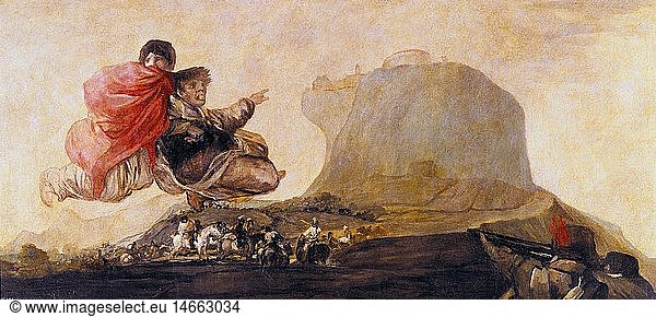 fine arts  Goya y Lucientes  Francisco de  (1746 - 1828)  painting  'Asmodea'  1820 - 1823  oil on canvas  123 cm x 265 cm  Prado  Madrid