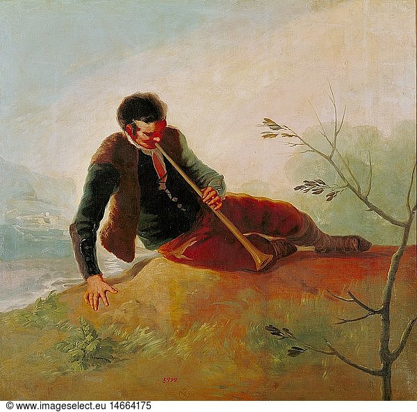 fine arts  Goya y Lucientes  Francisco de  (1746 - 1828)  painting  'El Dulzainero'  ('the shawm player')  Prado  Madrid
