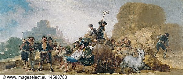 fine arts  Goya y Lucientes  Francisco de  (1746 - 1828)  painting  'La Era o El Verano'  ('the barn floor or the summer')  1786  oil on canvas  33 5 cm x 79 cm  Lazaro Galdiano museum  Madrid
