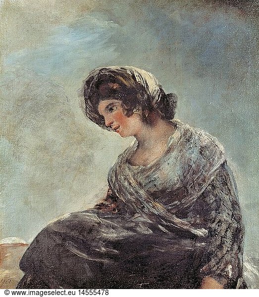 fine arts  Goya y Lucientes  Francisco de  (1746 - 1828)  painting  'La Lechera de Burdeos'  'the milkmaid of Bordeaux'  1825 - 1827  oil on canvas  74 cm x 68 cm  Prado  Madrid