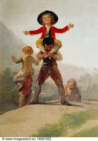 fine arts  Goya y Lucientes  Francisco de  (1746 - 1828)  painting  'Las Gigantillas'  ('little giants')  1792 - 1793  oil on canvas  137 cm x 104 cm  Prado  Madrid