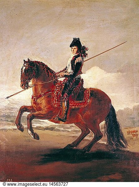 fine arts  Goya y Lucientes  Francisco de  (1746 - 1828)  painting  'Picador a caballo'  ('picador on horse')  Prado  Madrid