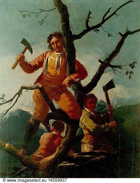 fine arts  Goya y Lucientes  Francisco de  (1746 - 1828)  painting  'the lumberjacks'  Prado  Madrid