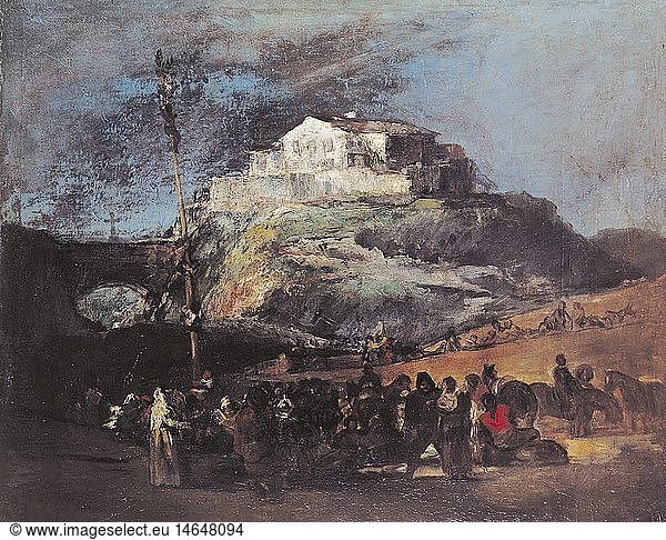 fine arts  Goya y Lucientes  Francisco de  (1746 - 1828)  painting  'the maypole'  1816 - 1818  oil on canvas  130 cm x 85 cm  national gallery  Berlin