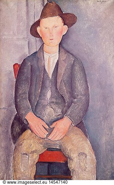 fine arts  Modigliani  Amedeo (1884 - 1920)  painting  'The Little Peasant'  circa 1918  oil on canvas  Tate Gallery  London