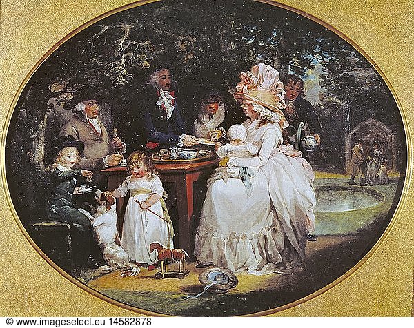 fine arts  Moreland  George (1763 - 1804)  painting  'The Tea Garden'  circa 1790  Tate Gallery  London