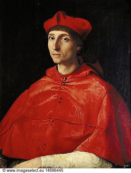 fine arts  Raphael (Raffaele Santi  1483 - 1520)  'Bildnis of a cardinal'  painting  circa 1510 - 1512  Museo del Prado  Madrid