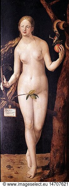 fine arts  religious art  Adam and Eve  painting 'Eve'  by Albrecht DÃ¼rer (21.5.1471 - 6.4.1528)  oil on panel  1507  Museo del Prado  Madrid  Spain