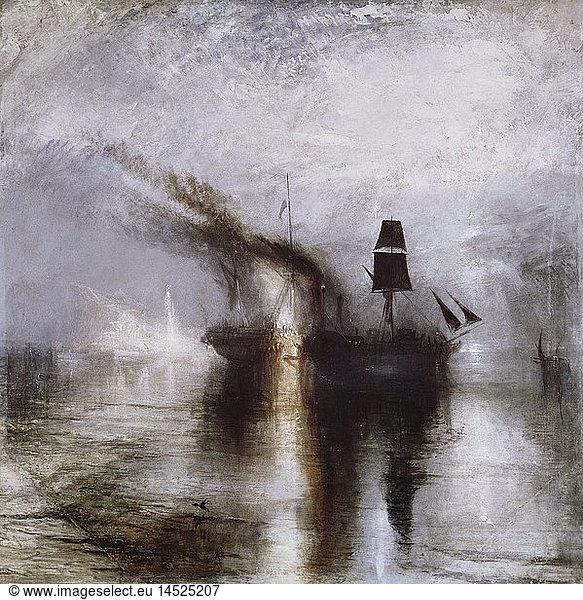 fine arts  Turner  William (1775 - 1851)  painting  'Burial at Sea'  1842  Tate Gallery  London