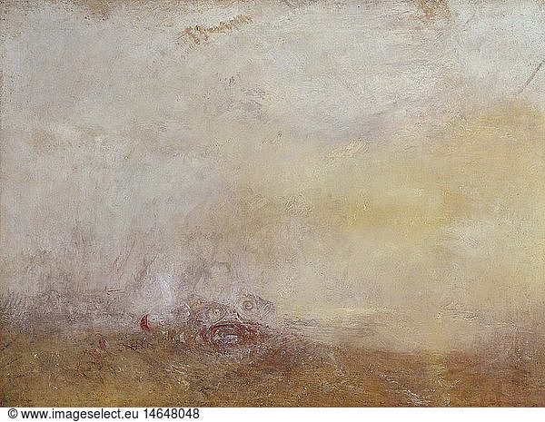 fine arts  Turner  William (1775 - 1851)  painting  'Sunrise with Sea Monsters'  1845  oil on canvas  91.5 cm x 122 cm  Tate Gallery  London