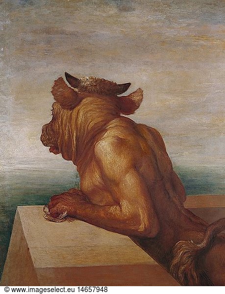 fine arts  Watts  George Frederic (1817 - 1904)  painting 'The Minotaur'  1885  Tate Gallery  London
