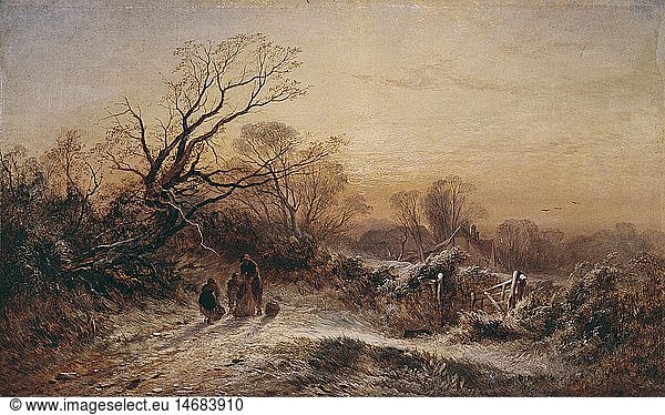 fine arts  Williams  George Augustus (1814 - 1901)  painting  'Winter Landscape'  Gallery Wimmer  Munich  Germany