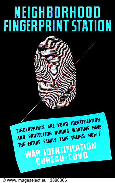 Fingerprint Station  FAP Poster  WWII