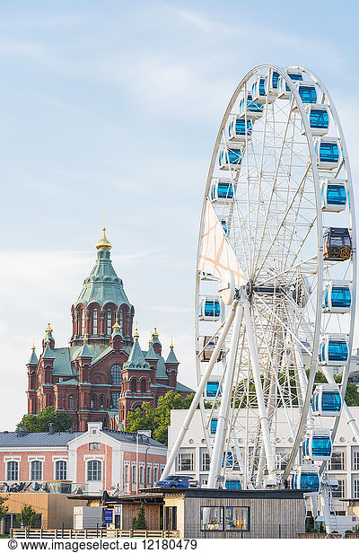 Finland  Helsinki  Uspenski Cathedral  big wheel Finnair Skywheel