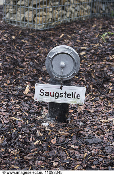 Fire hydrant in garden centre  Augsburg  Bavaria  Germany
