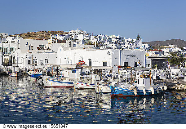 Fischerboote  Alter Hafen von Naoussa  Insel Paros  Kykladengruppe  Griechische Inseln  Griechenland