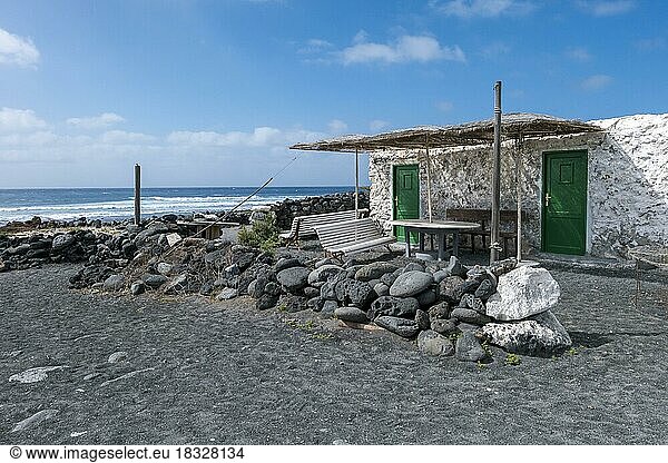 Fischerhütte am Strand  El Golfo  Lanzarote  Kanaren  Kanarische Inseln  Spanien  Europa