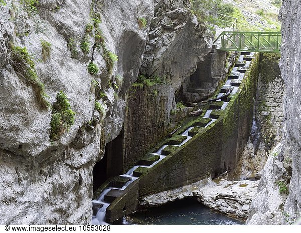 Fischtreppe Cares Schlucht Nationalpark Picos de la Europa Cain Castilla y León Spanien Europa