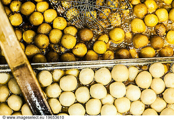 Fish balls at a street vendor.