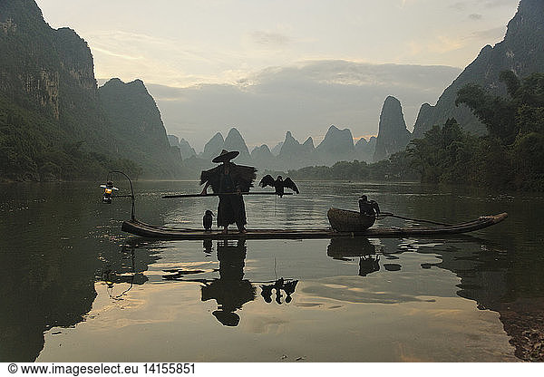 Fisherman and Cormorants  Li River  China