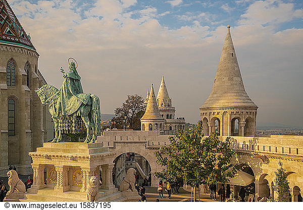 Fisherman's Bastion with St. Stephen Statue