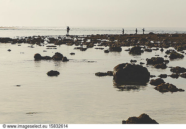 Fishermen at Indian Ocean coastline