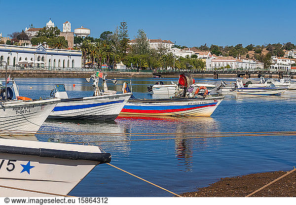 Fishing boats at Tavira; Eastern Algarve; Portugal