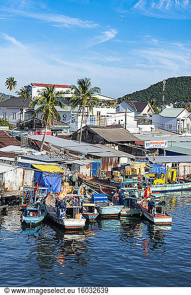 Fishing boats in the Duong Dong Fishing Harbour  island of Phu Quoc  Vietnam  Indochina  Southeast Asia  Asia