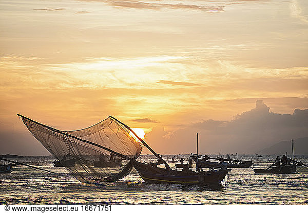 fishing boats off the coast of Vietnam