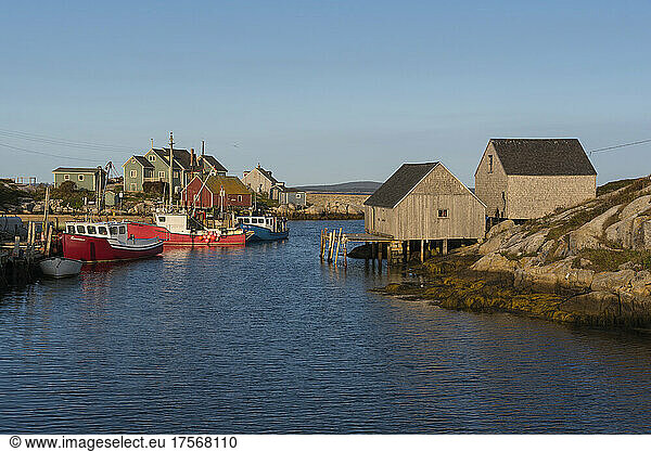 Fishing Sheds in the village of Peggy's Cove  Nova Scotia  Canada  North America