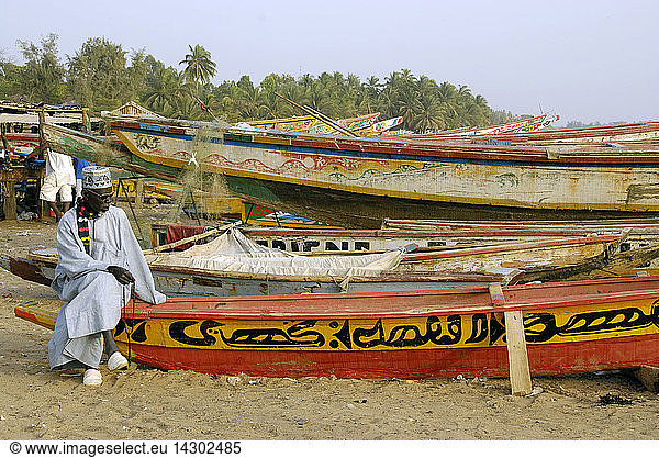Fishmarket at port  M´Bour  Republic of Senegal  Africa
