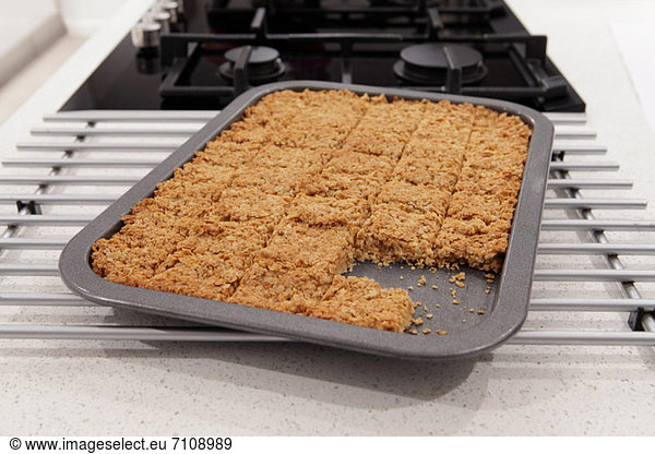 Flapjacks in a tray