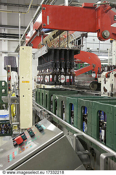 Flaschenabfüllanlage für Bier  automatisierter Prozess