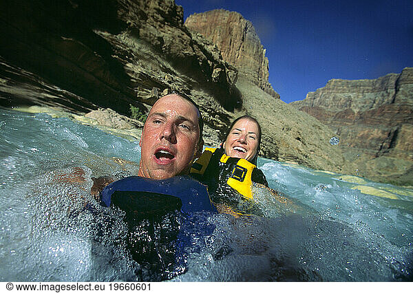 Floating down the Little Colorado River.