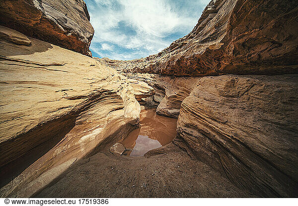 Flooded slot canyon in Southern Utah