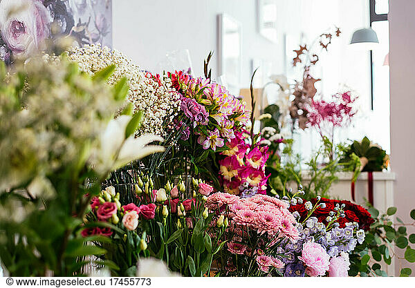 Florist studio space full of flowers