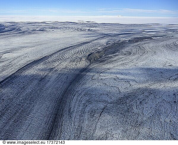 Flugaufnahme Strukturen des Gletschers Vatnajökull  Austurland  Island  Europa