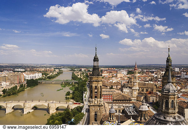 Fluss  Säule  Draufsicht  Aragonien  Basilika  Spanien  Zaragoza