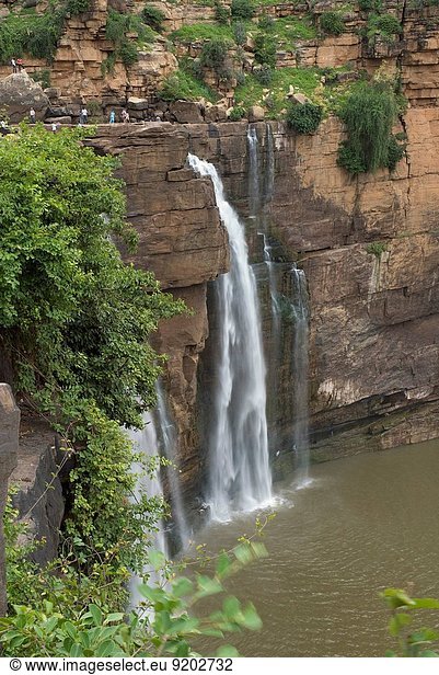 Fluss Wasserfall Asien Indien Karnataka