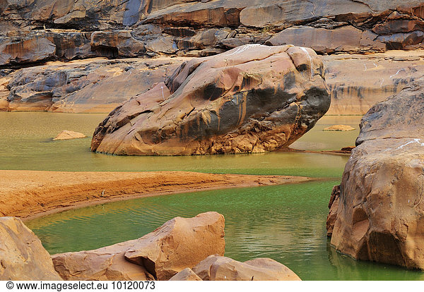 Flusstal mit ganzjährigem Wasservorkommen  Guelta von Matmata  Region Tagant  Mauretanien  Afrika