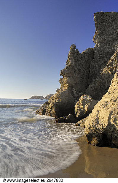 Flut am Strand von Bandon Oregon