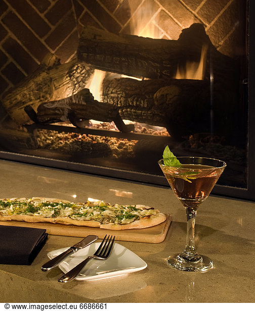 Food And Beverage In Front Of Fire