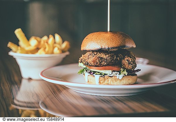 food Photography burger and fries